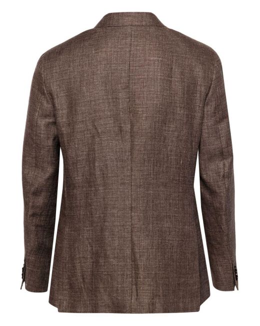 Zegna Brown Linen And Wool Jacket Clothing for men