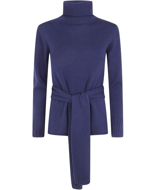 Pierantoniogaspari Blue Sweater High Neck "Nodi"