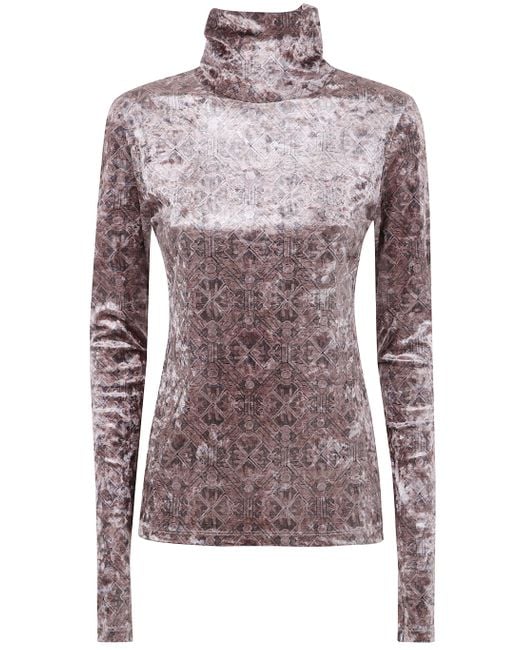 Pierre Louis Mascia Brown Ranat Turtleneck Top