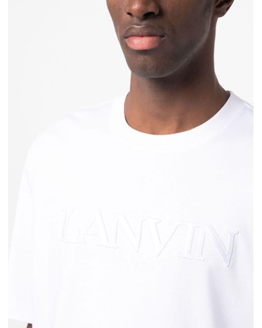 Lanvin Classic Paris Embroider T-shirt Optic White for men