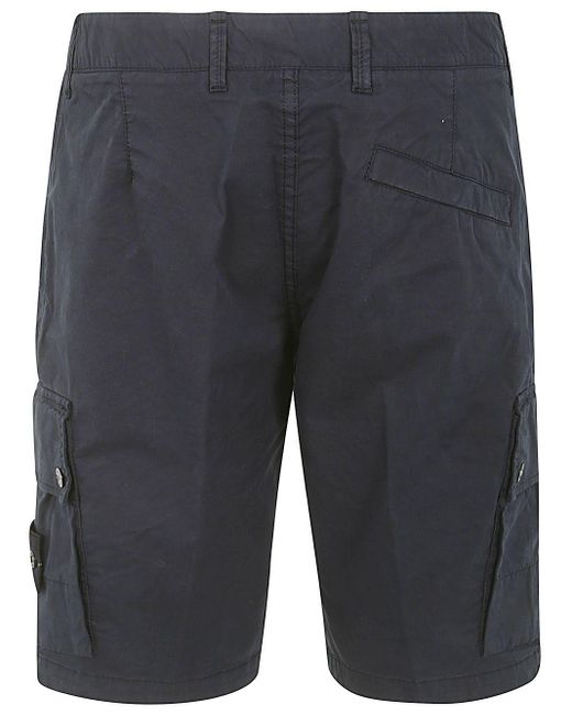Stone Island Blue Slim Shorts for men