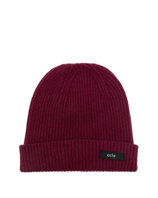 "Label" Beanie di Arte' in Red da Uomo
