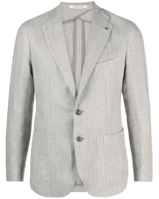 Tagliatore Gray Notched-Lapels Single-Breasted Blazer for men