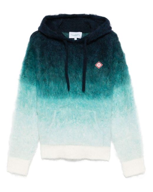 Casablanca Blue Gradient Mohair Hoodie for men