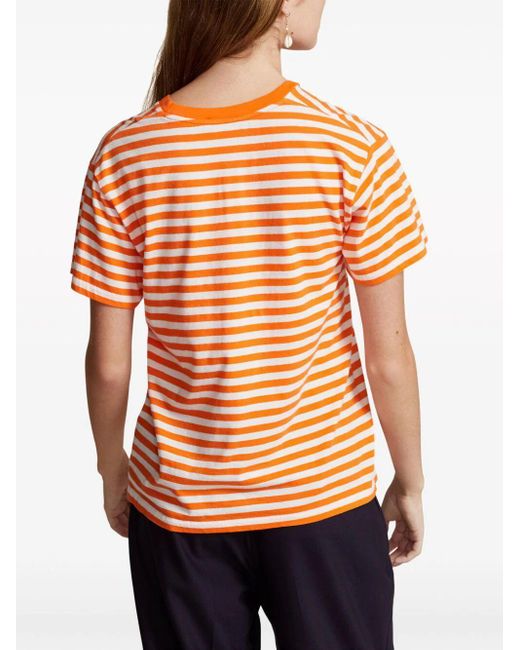 Polo Ralph Lauren Orange Crew Neck Striped T-shirt
