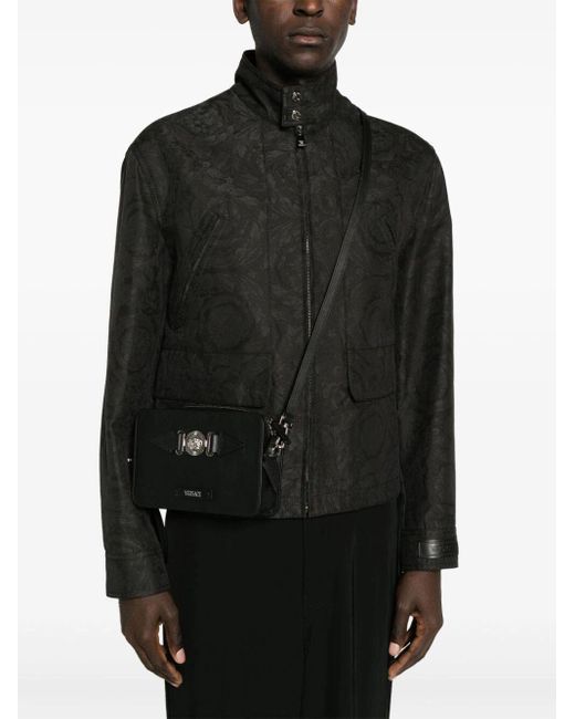 Versace Medusa biggie Small Leather Messenger Bag in Black for Men | Lyst