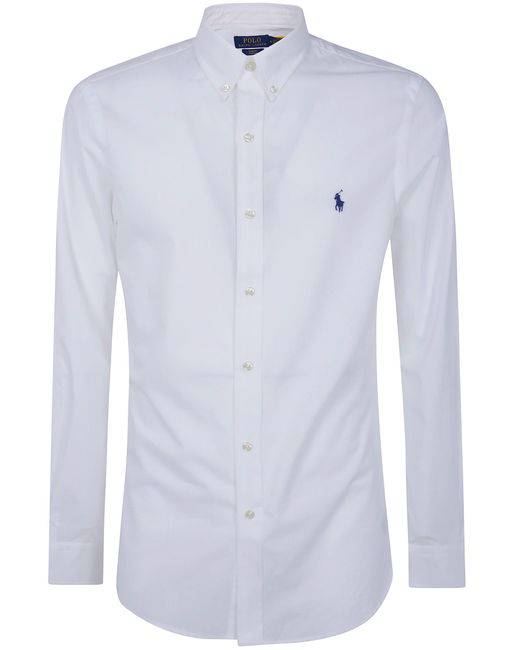 Polo Ralph Lauren White Shirt Long Sleeve "Sport" for men