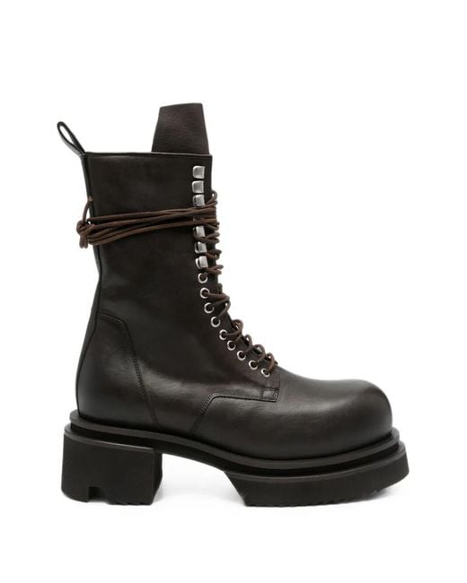Rick Owens Black Boots Lace Up "Bogun" for men