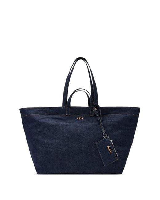 A.P.C. Blue A. P.C. Shoulder Bag "Le Drummer Toile"