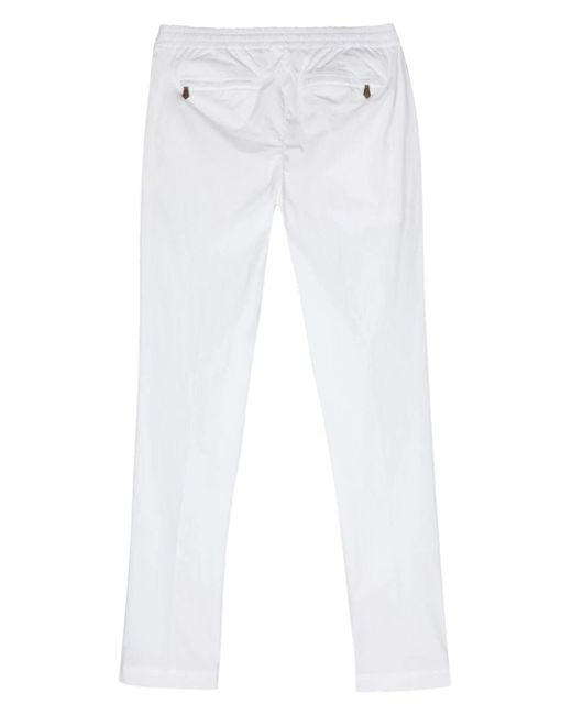 PT01 White Double Dye Stretch Light Popeline Soft Jogging One Pleats Pants for men
