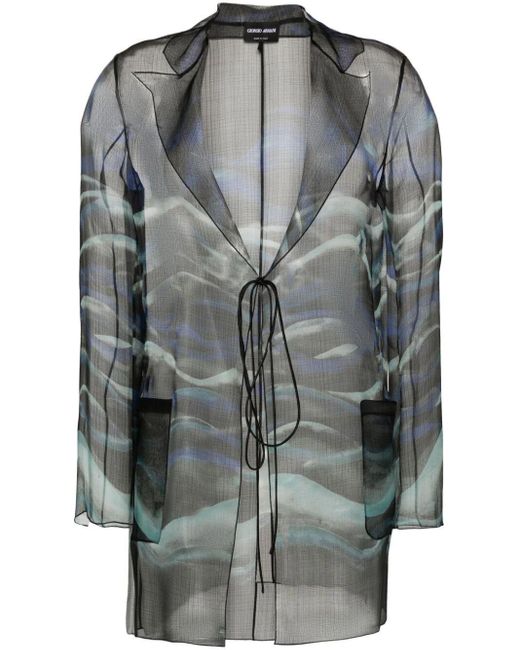 Giorgio Armani Gray Printed Jacket