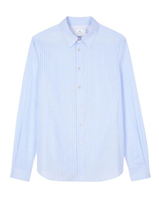 PS by Paul Smith Blue Mens Ls Tailored Fit Shirt Clothing for men