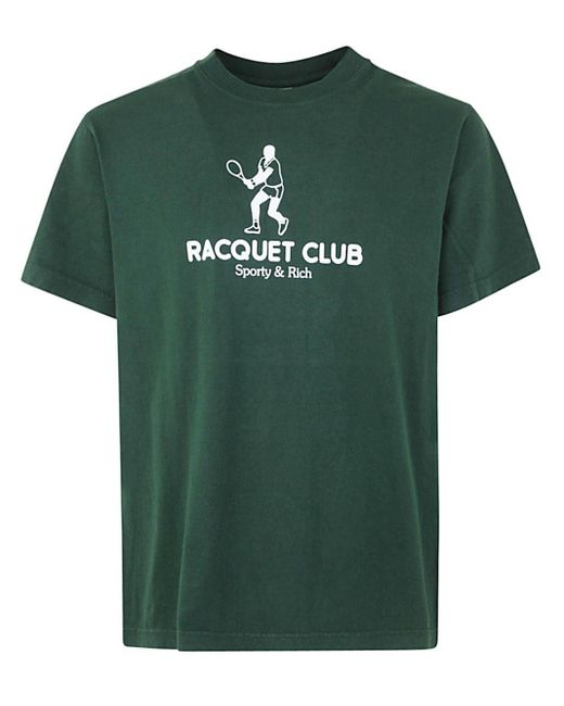 Sporty & Rich Green Backhand T Shirt for men