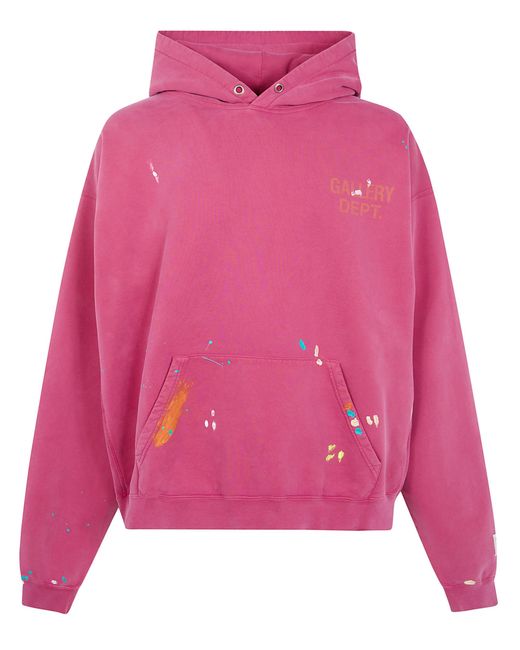 GALLERY DEPT. Red Hoodie Paint Splatter "Gd" for men