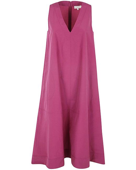 Antonelli Purple Melania Sleeveless V Neck Dress