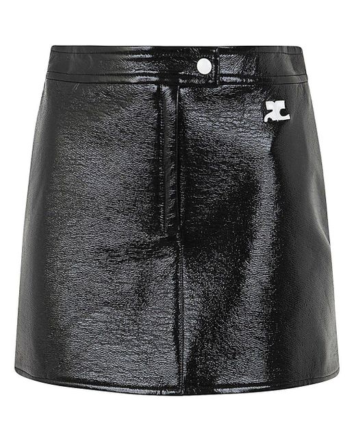 Courreges Reedition Vinyl Mini Skirt Clothing in Black | Lyst