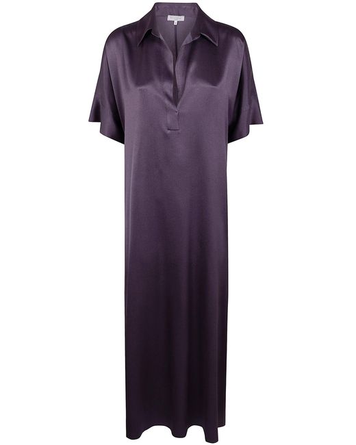 Antonelli Purple "Luciana Norberto" Maxi Shirt Dress