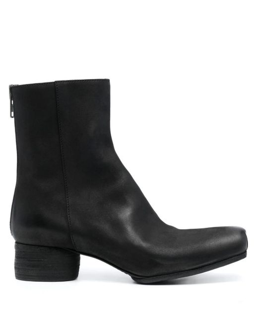Uma Wang Black Ankle Boots With Zip