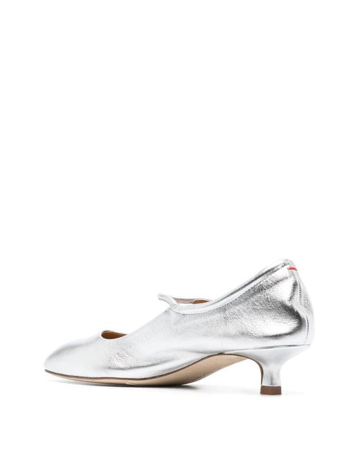 Aeyde White Aline Leather Ballerina Shoes