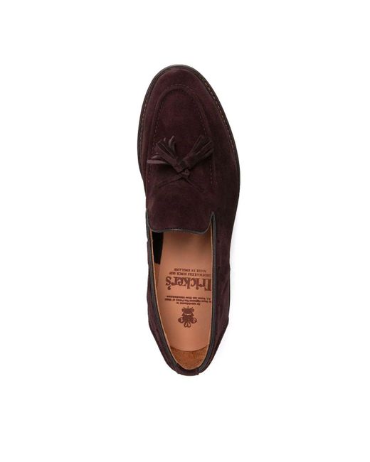 Tricker's Brown Laced Suede Shoes for men