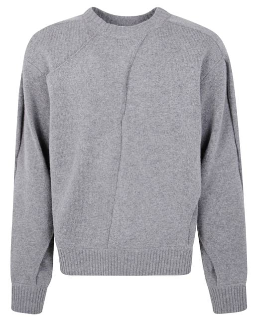 Axel Arigato Gray "Stitch Paneled" Sweater for men