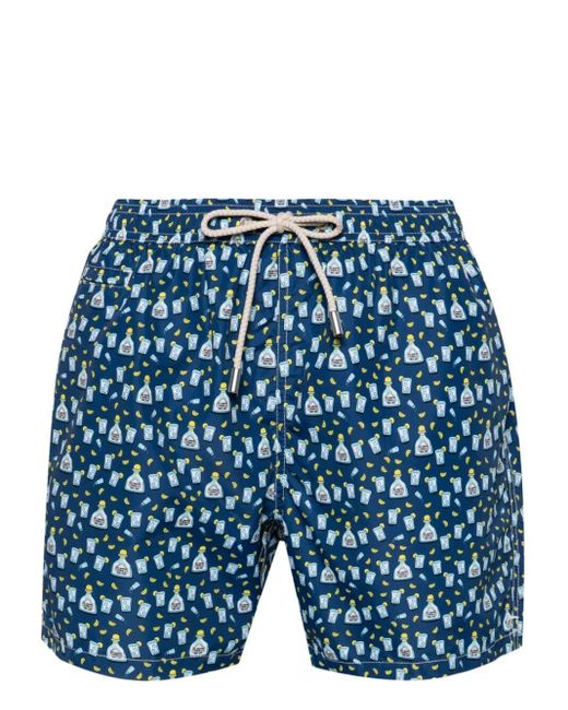 Mc2 Saint Barth Blue Tequila-print Swim Shorts for men
