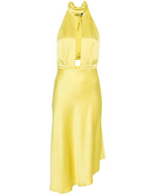Elisabetta Franchi Yellow Satin Dress