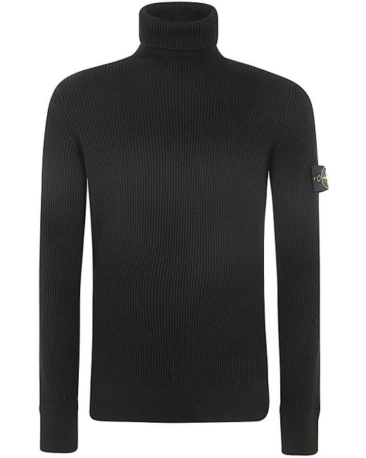 Stone Island Black Turtle Neck Jumper for men