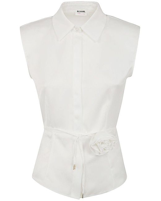 Blugirl Blumarine White Sleeveless Shirt