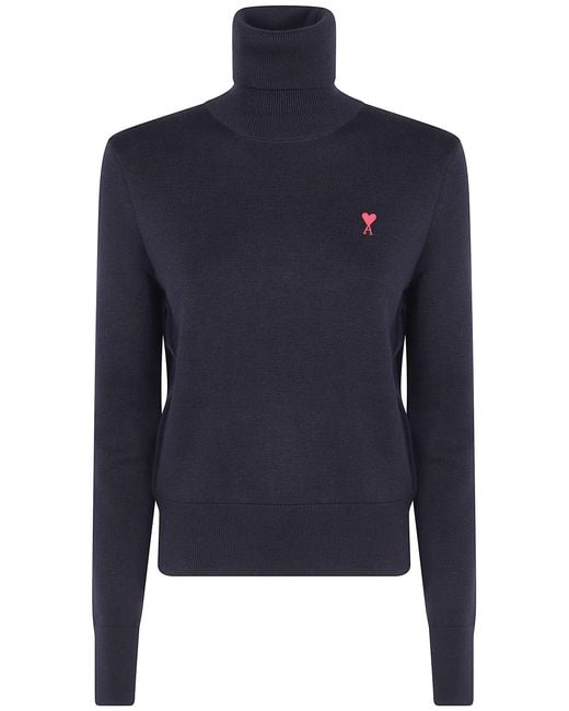 AMI Blue Sweater Turtleneck "Quota Ami De Coeur"