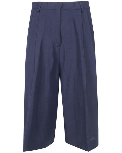 Fabiana Filippi Blue Cropped Wide Leg Trousers
