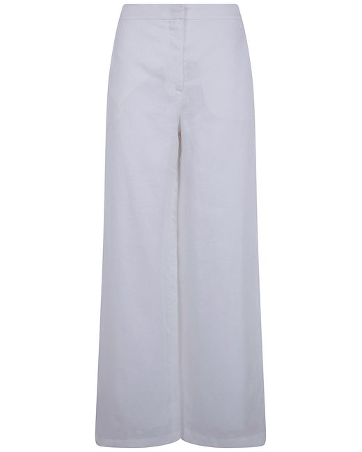 Max Mara White "Tapioca" Linen Classic Trousers