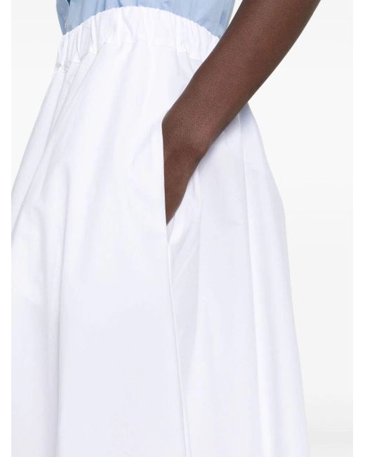 P.A.R.O.S.H. White Long Skirt With Elastic Band