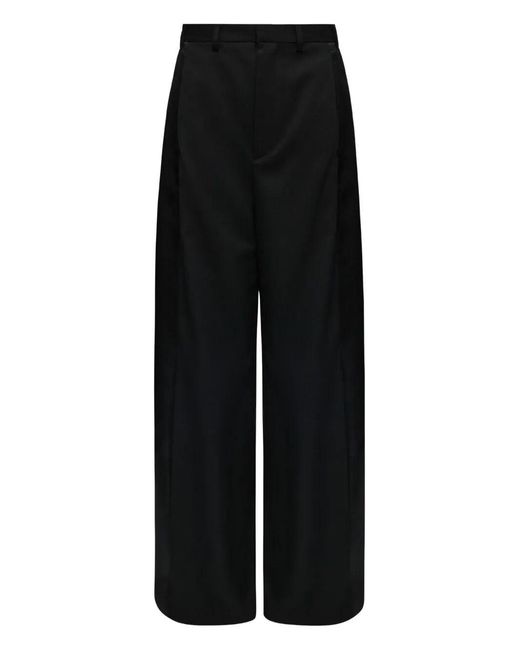 MM6 by Maison Margiela Black Satin Palazzo Pants