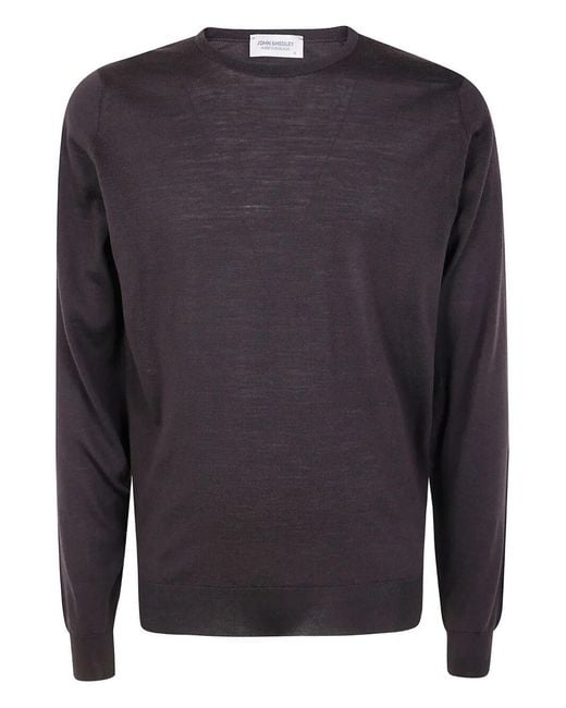 John Smedley Blue "Lundy" Round Neck Pullover for men