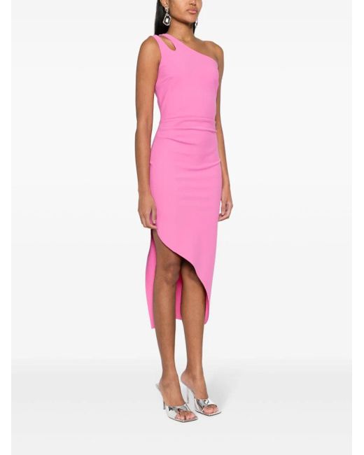 La Petite Robe Di Chiara Boni Pink Xeme Single Shoulder Midi Dress