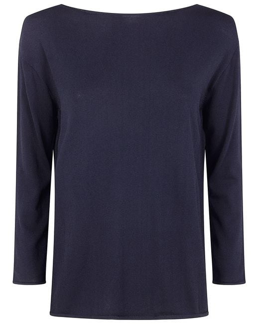 Liviana Conti Blue "Keyyie" Boat Neck Sweater