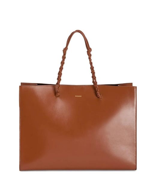 Jil Sander Brown "Tangle" Shopping Bag