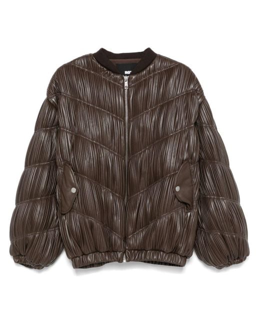 ダウンジャケット・コート ROTATE BIRGER CHRISTENSEN Leather effect bomber jacket Rotate Birger Christensen Braided faux leather bomber jacket