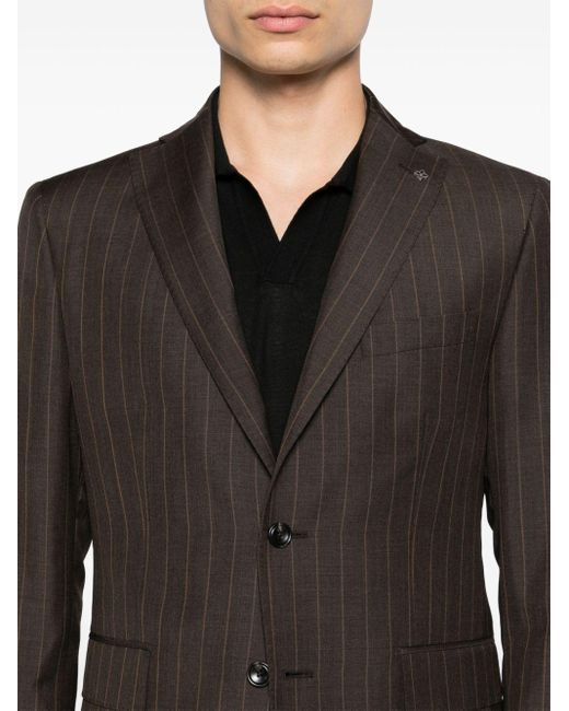 Tagliatore Gray Pinstriped Suit for men