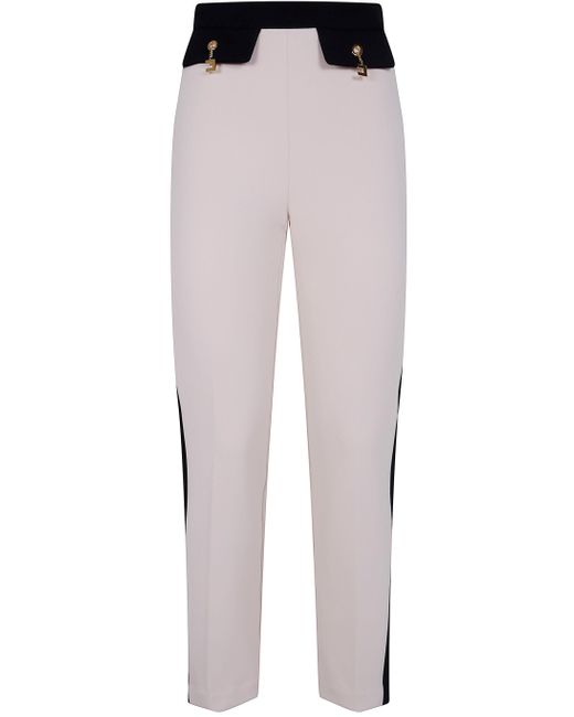 Elisabetta Franchi White Slim Cropped Trousers