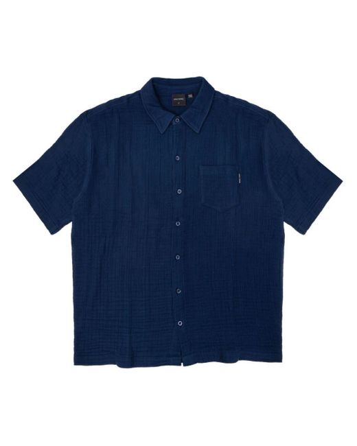 Daily Paper Blue Enzi Seersucker Short Sleeves Shirt for men