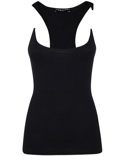 Y. Project Invisible Strap Tank Top in Black | Lyst
