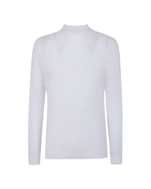 Issey Miyake White Wooly Pleats Bk Wt 66 Shirt