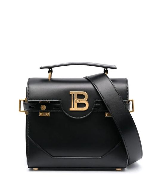 Balmain Black B-Buzz Leather Crossbody Bag