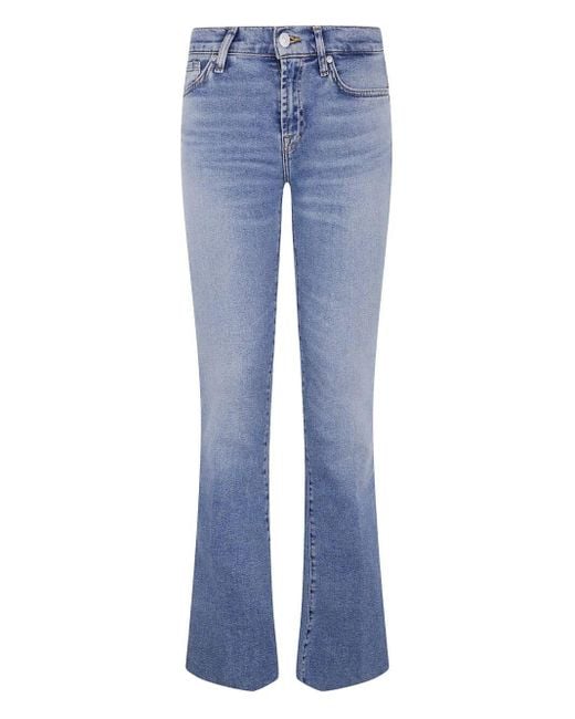 Jeans Cropped "Alexa Sea" Level Con Taglio A Viv di 7 For All Mankind in Blue