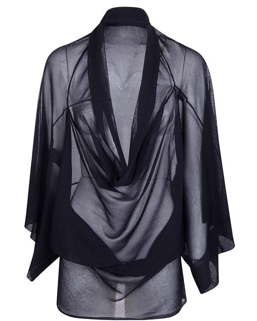 Aviu Blue Viscose Kimono Jacket