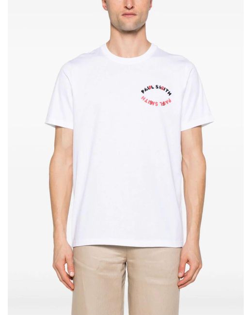 PS by Paul Smith White Reg Fit T-Shirt Happy Eye for men