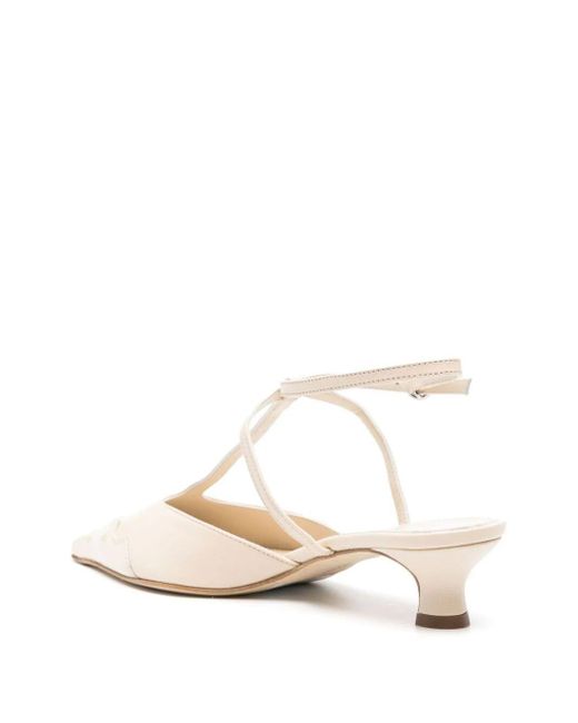 Aeyde White Saga Nappa/Patent Calf Leather Shoes