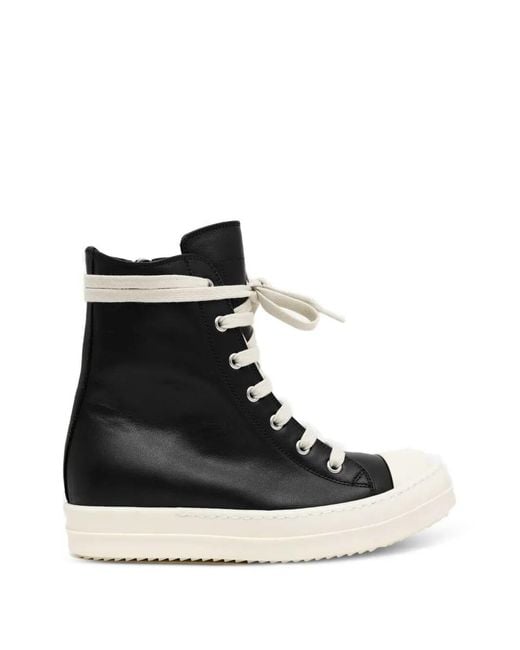 Rick Owens Black Trainers Leather Sneakers "Rp02F5890.Lco 911"